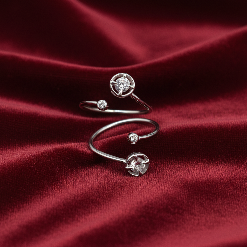 92.5 Sterling Silver Circular Toe Rings for Women | Minimal Elegant Design