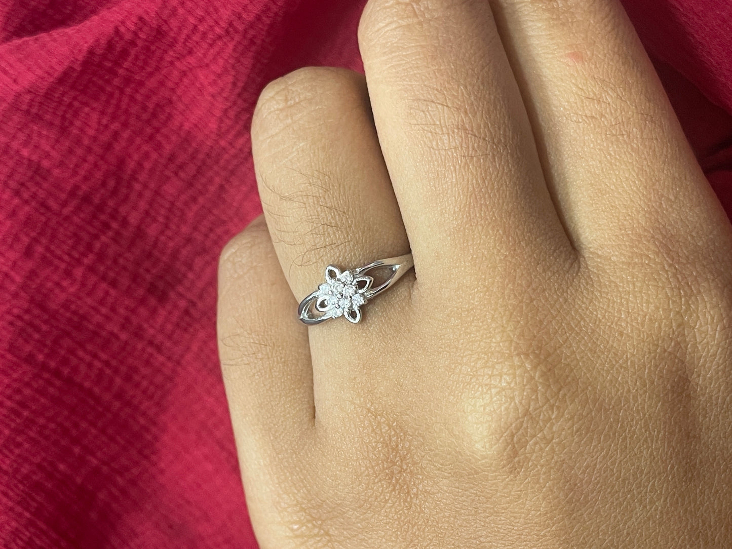 92.5 Silver Flower Ring for Women Size 10 | Stylish Floral Design | Daily Wear Jewellery
