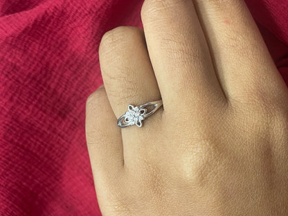 92.5 Silver Flower Ring for Women Size 10 | Stylish Floral Design | Daily Wear Jewellery