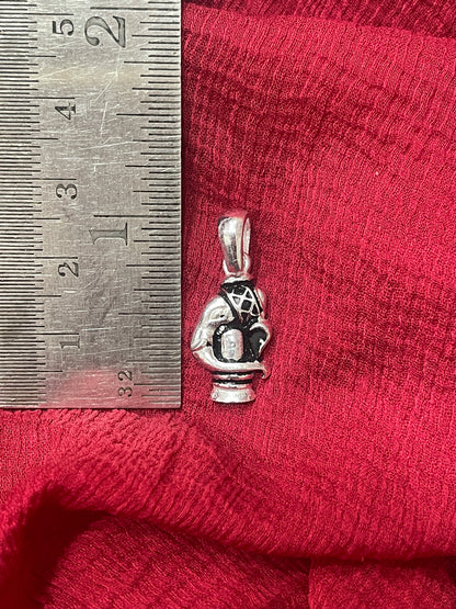 92.5 Silver Oxidised Ganesha (Ganpati) Design Pendant for Men &amp; Women – Traditional Finish