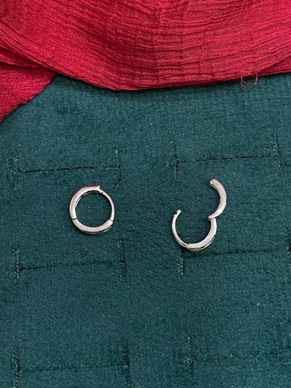 925 Silver Green Hoops