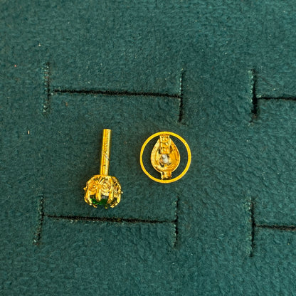 92.5 Silver Gold Plated Vel Reversible Stud Single Piece