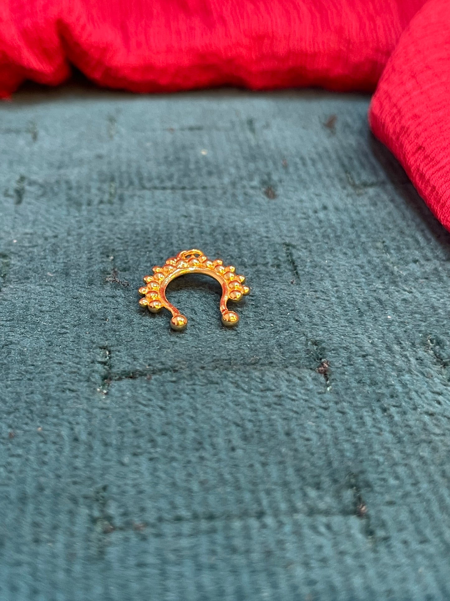 925 Silver Gold Plated Temple Drop Septum