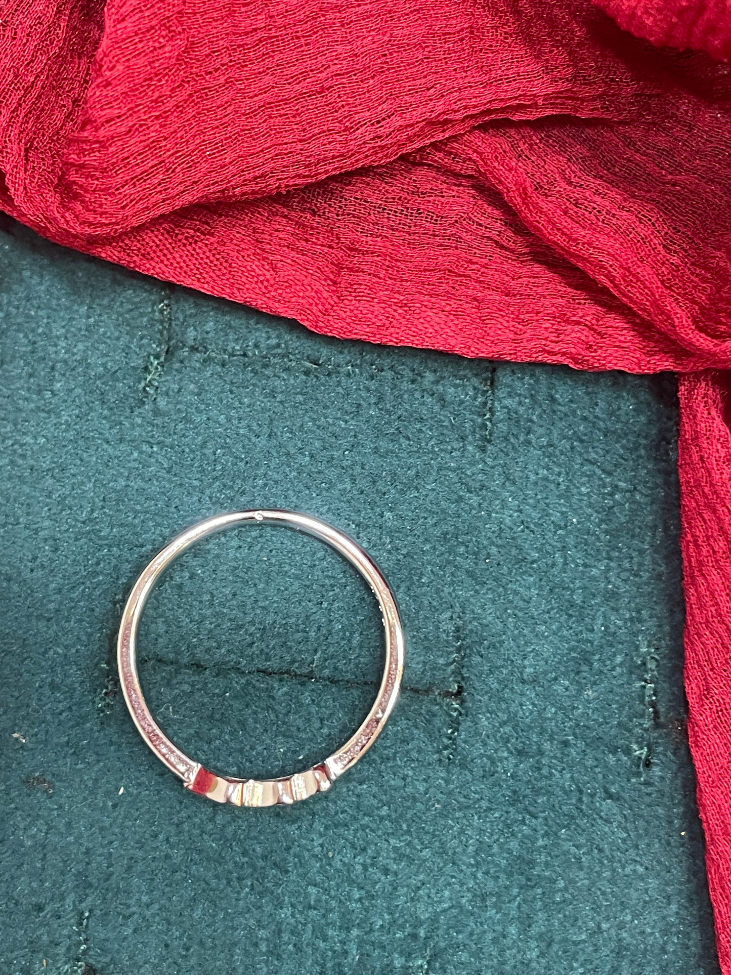 92.5 Silver Tri Heart Ring - Size 14