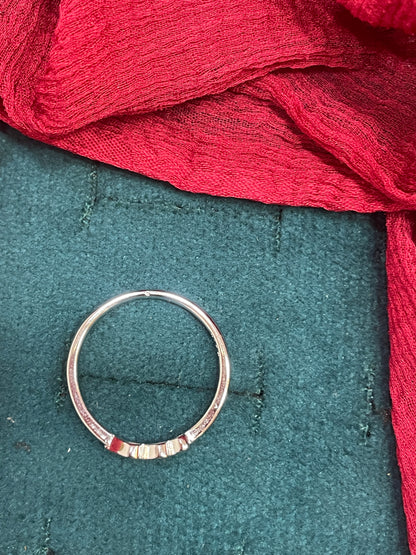 92.5 Silver Tri Heart Ring - Size 14