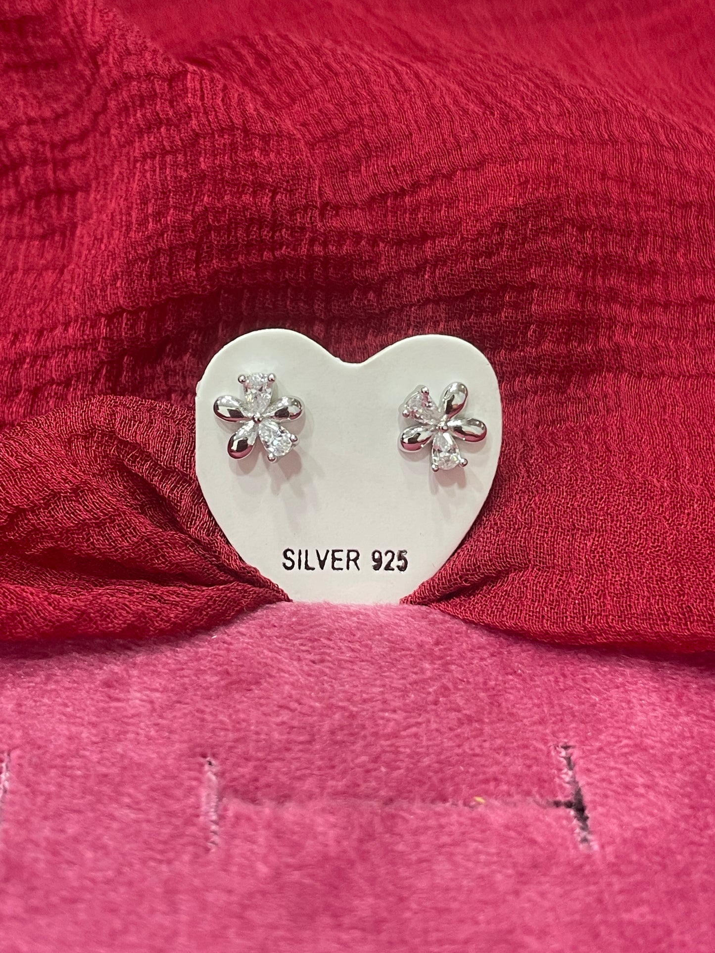 92.5 Silver Elegant Floral Studs | Classy Flower Design | Jewellery