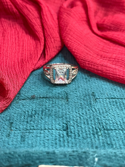 92.5 Silver White Stone Ring for Women Size 10 | Stylish Elegant Design | Premium Jewellery