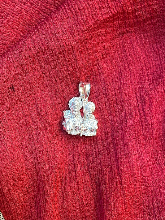 92.5 Silver Sita Ram Pendant for Men & Women | Seetha Rama Divine Design | Temple Jewellery