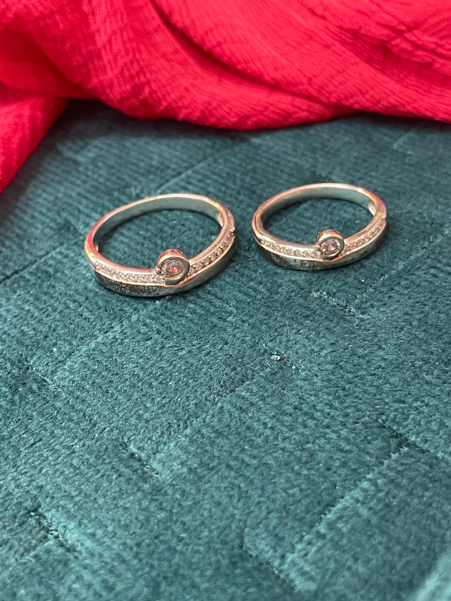 92.5 Silver Couple Rings for Men Size 21 & Women Size 13 | Stylish Twin Design | Elegant Love Jewellery