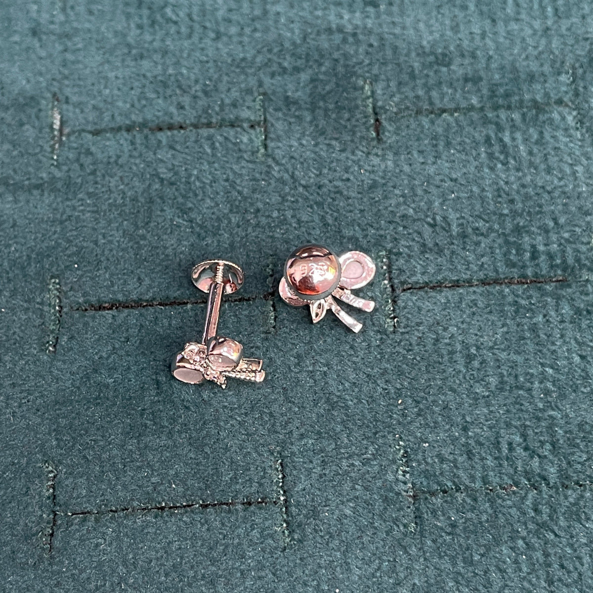 92.5 Sterling Silver MOP Wing & CZ Dragonfly Stud Earrings for Women pair