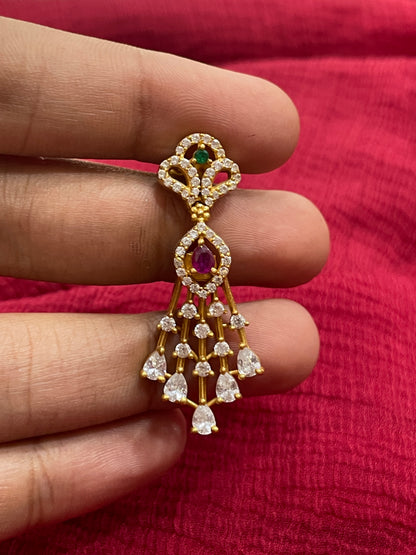 92.5 Silver Gold Plated Stylish Classy Earrings for Women | Elegant Modern Design | Jewellery