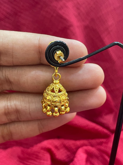 92.5 Silver Gold Plated Jhumka Earrings for Women | Stylish Traditional Design | Festive Jewellery