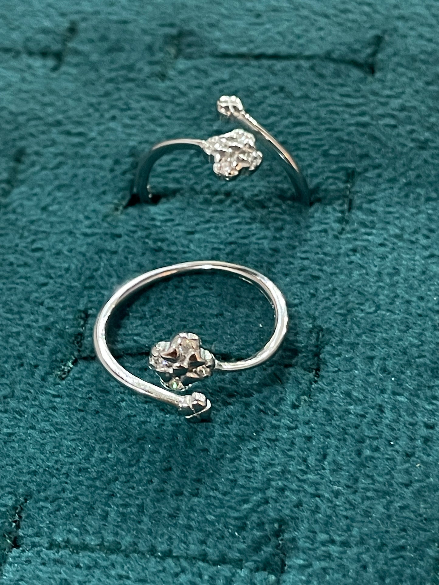92.5 Sterling Silver Four Leaf Clover Toe Rings for Women | Lucky Charm Design