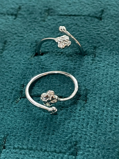 92.5 Sterling Silver Four Leaf Clover Toe Rings for Women | Lucky Charm Design