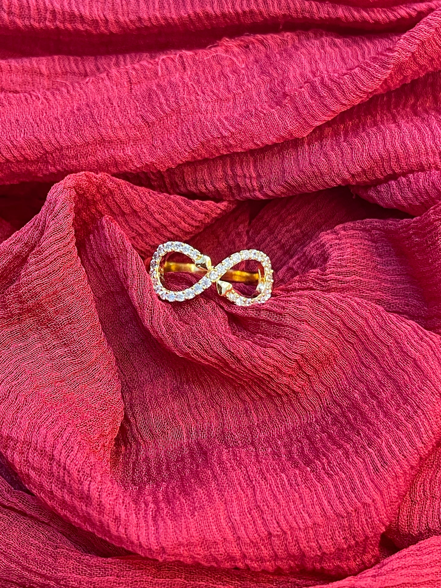 92.5 Silver Gold Plated Infinity Ring for Women Size 12 | Elegant Love Symbol | Jewellery