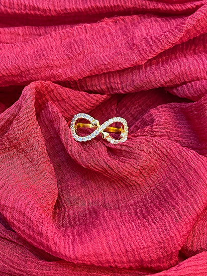 92.5 Silver Gold Plated Infinity Ring for Women Size 12 | Elegant Love Symbol | Jewellery