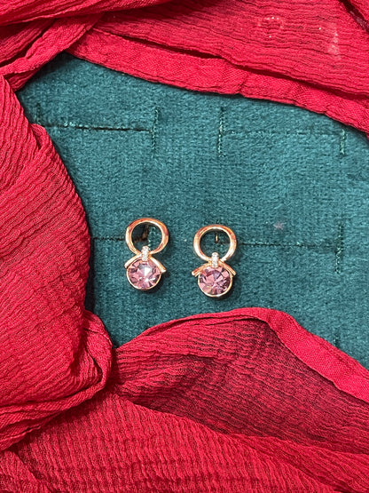 92.5 Silver Rose Gold Plated Cute Earrings for Women | Stylish Elegant Design | Trendy Jewellery