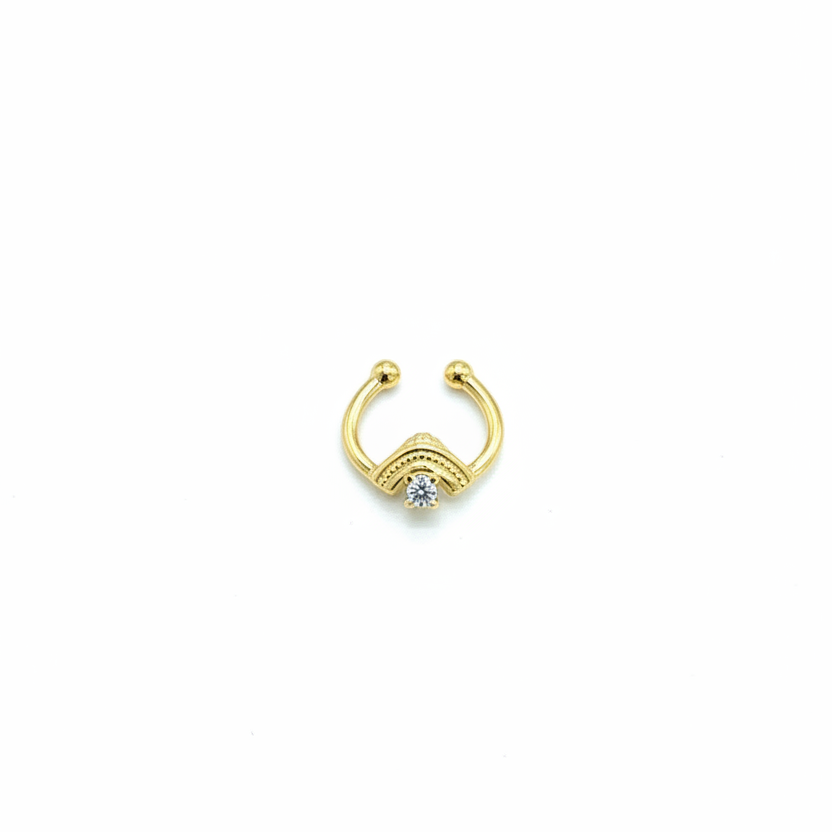 92.5 Silver Gold Plated Temple Septum