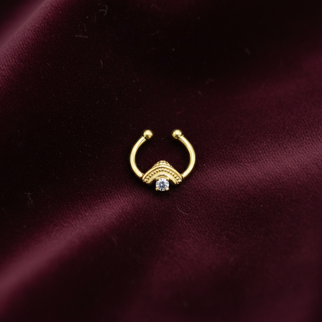 92.5 Silver Gold Plated Temple Septum