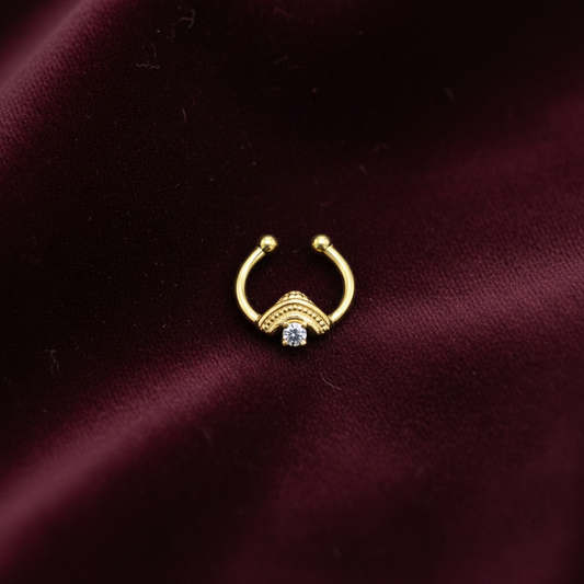 92.5 Silver Gold Plated Temple Septum