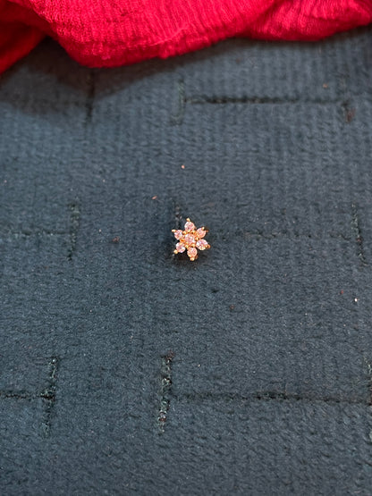 925 SIlver Gold Plated Flower Nosepin