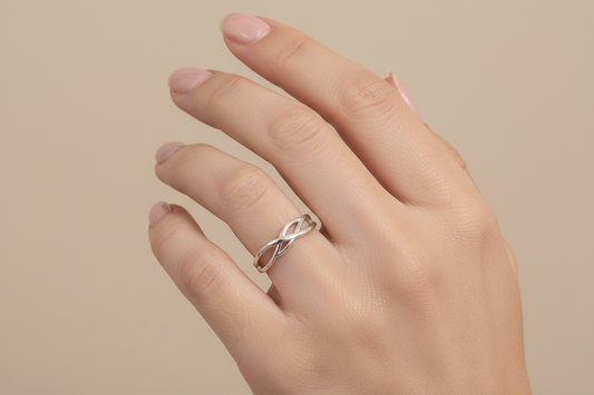 92.5 Silver Simple Ring for Women Size 10 | Stylish Clean Design | Elegant Fashion Jewellery