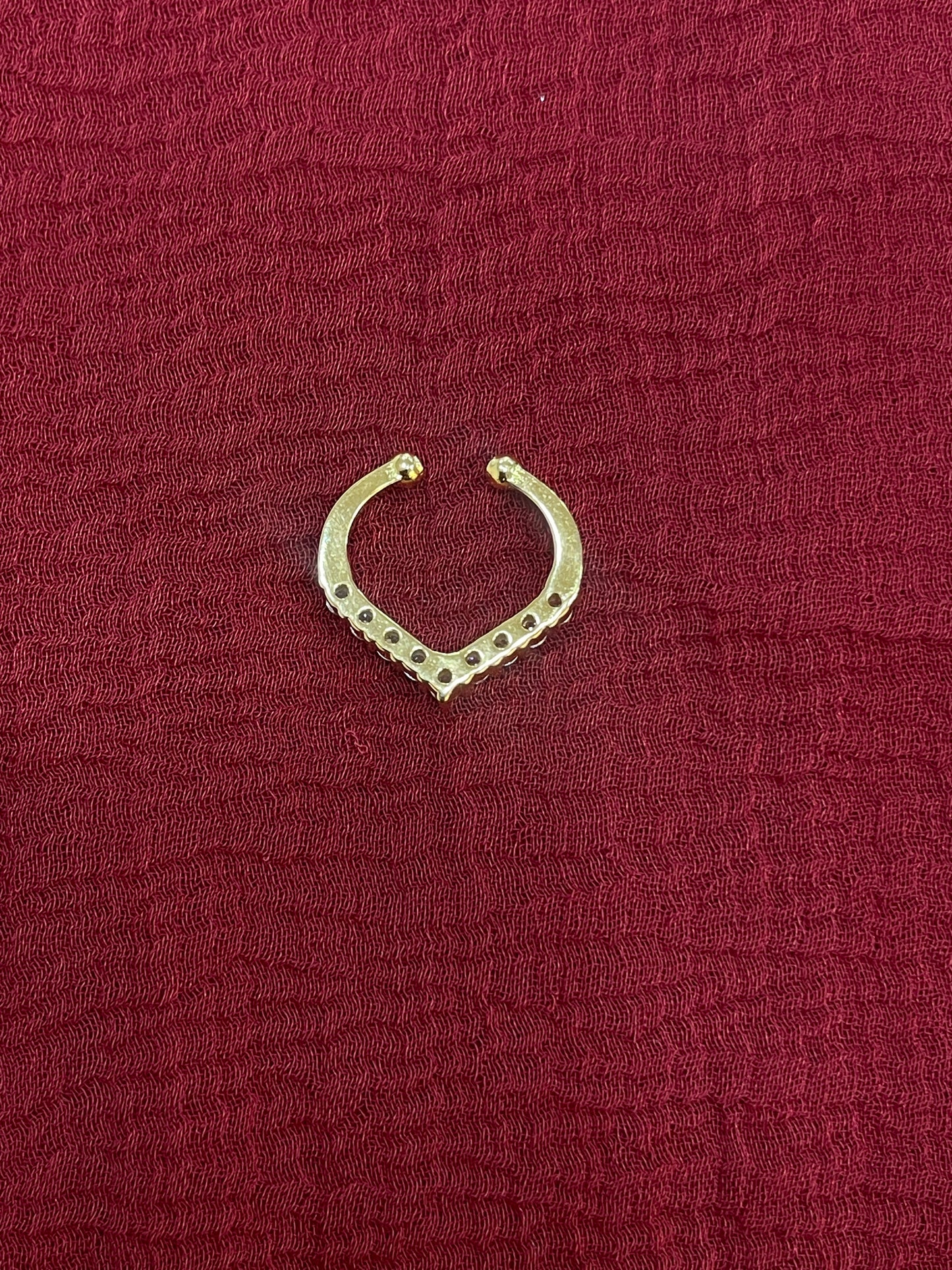 92.5 Silver Gold Plated V septum