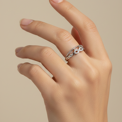 92.5 silver stylish infinity ring size 10