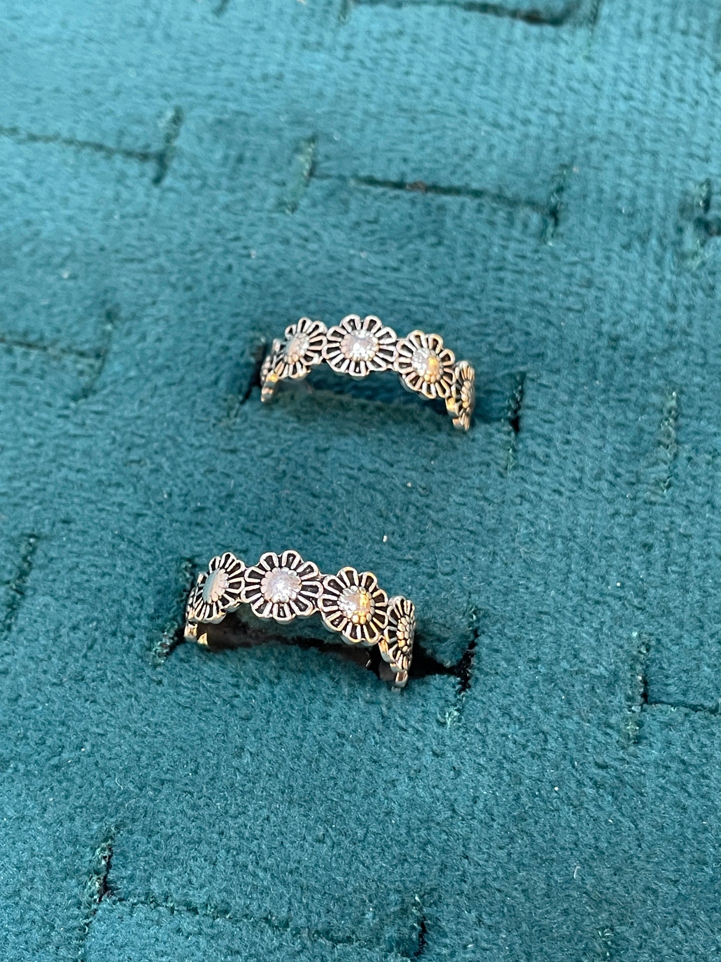 92.5 Silver Toe Rings for Women | Sunflower Oxidised Design | Traditional Jewellery