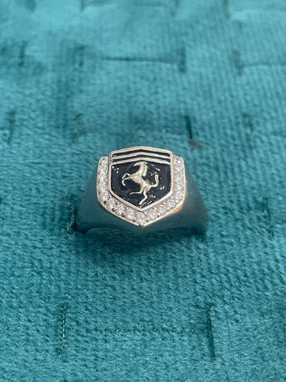 92.5 Silver Horse Men’s Ring Size 23 | Stylish Animal Motif Design | Elegant Jewellery