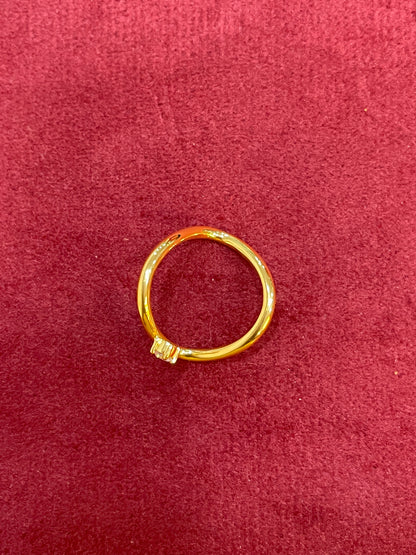 925 Silver Gold Plated Modern Vanki Ring