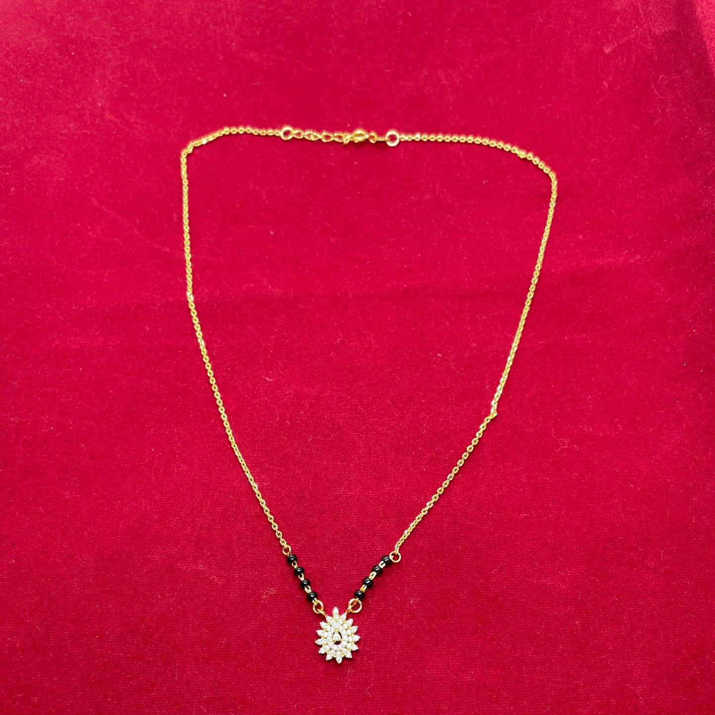 925 Silverv Gold-Plated Marquise Black bead chain for Women