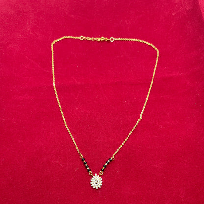 925 Silverv Gold-Plated Marquise Black bead chain for Women