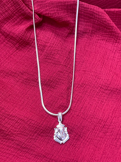 92.5 Silver Ganpati Pendant for Men & Women | Ganesha Divine Design | Traditional Jewellery