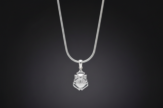 92.5 Silver Ganpati Pendant for Men & Women | Ganesha Divine Design | Traditional Jewellery