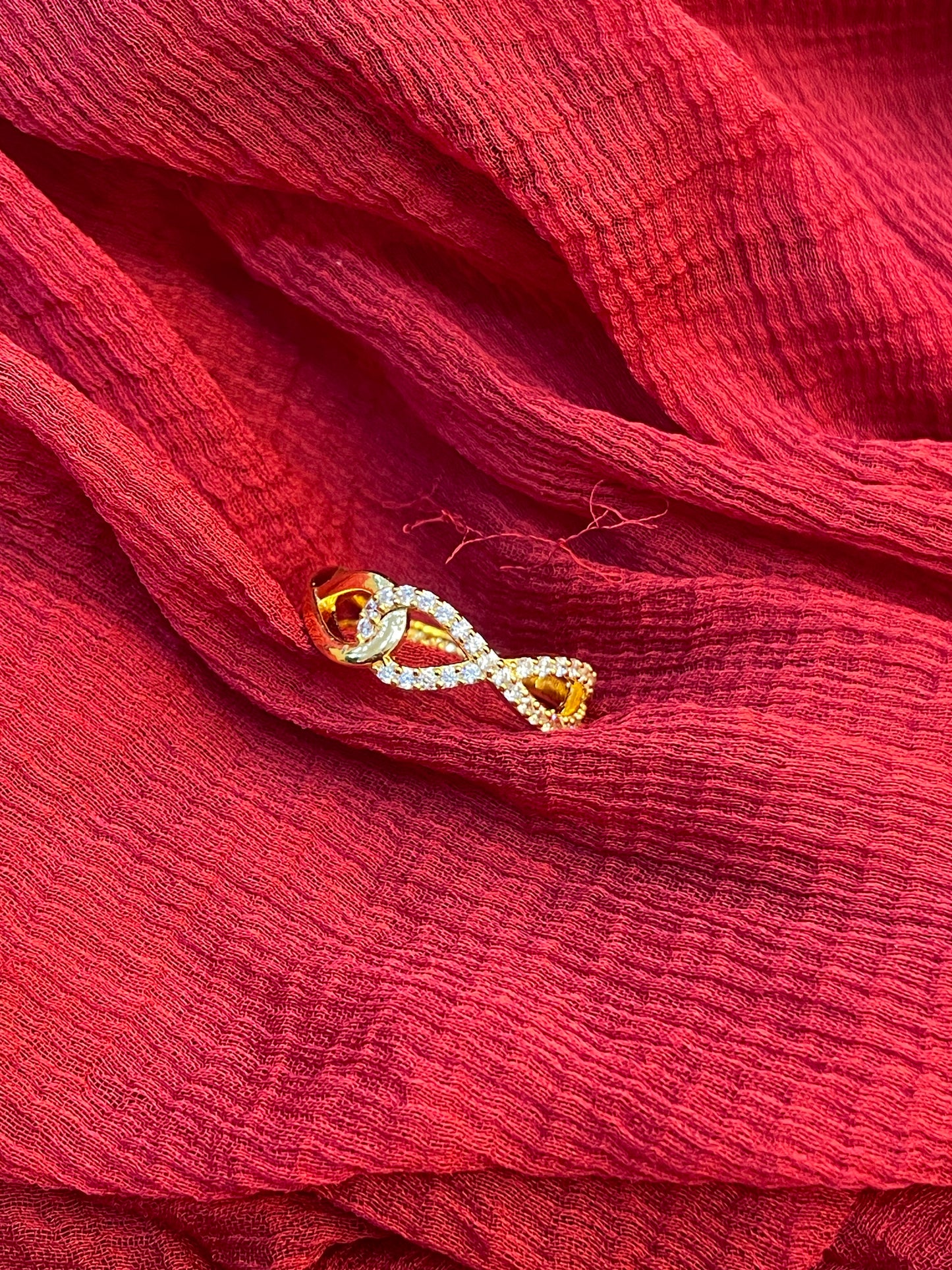 92.5 Silver Gold Plated Infinity Ring for Women | Elegant Love Symbol | Jewellery