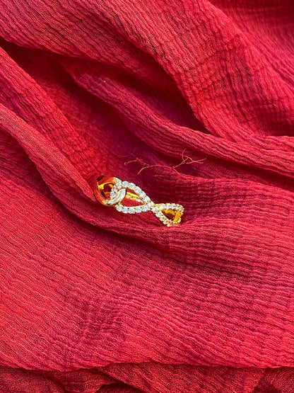 92.5 Silver Gold Plated Infinity Ring for Women | Elegant Love Symbol | Jewellery