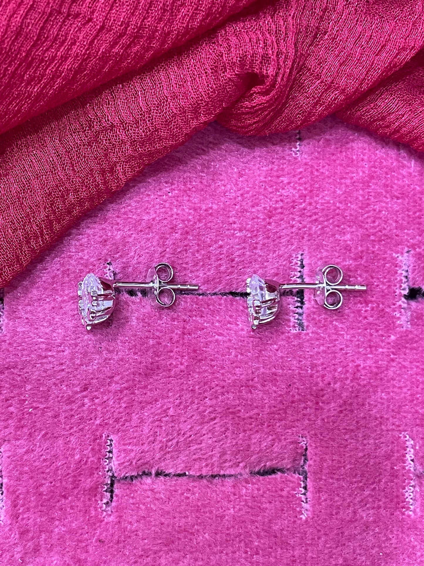 92.5 Silver Premium White Stone Studs | Elegant Sparkle Finish | Jewellery