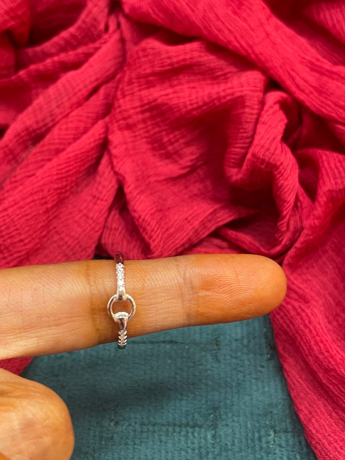 92.5 Silver Loop Tie Ring - Size 11