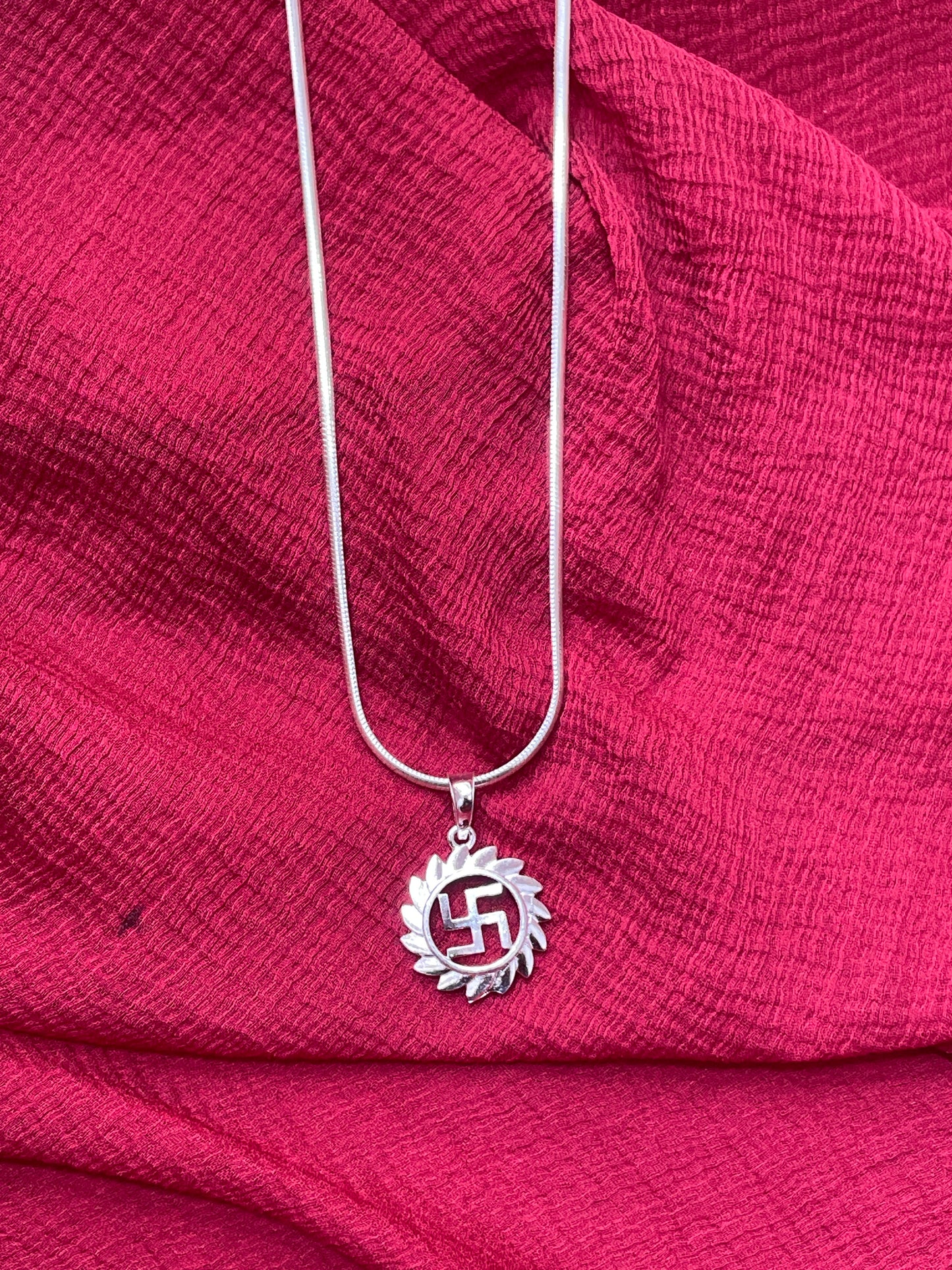 92.5 Silver Swastik Pendant for Men & Women | Auspicious Symbol Design | Traditional Spiritual Jewellery
