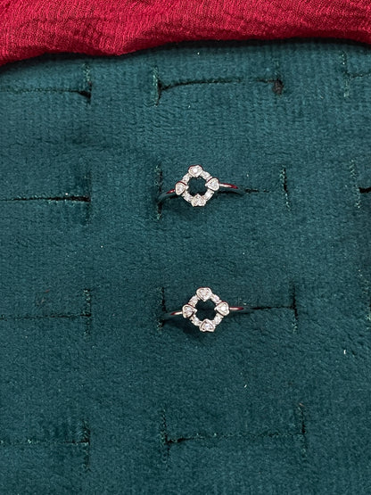 925 Silver Diamond Hearts Toe rings