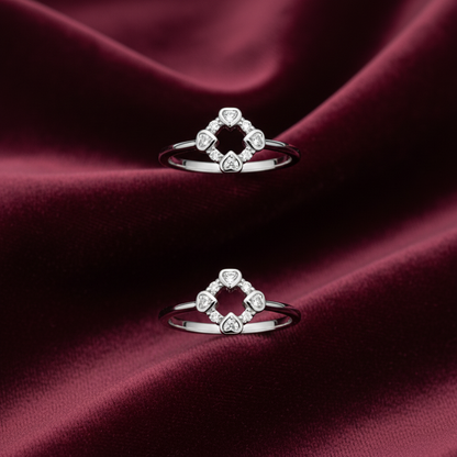 925 Silver Diamond Hearts Toe rings