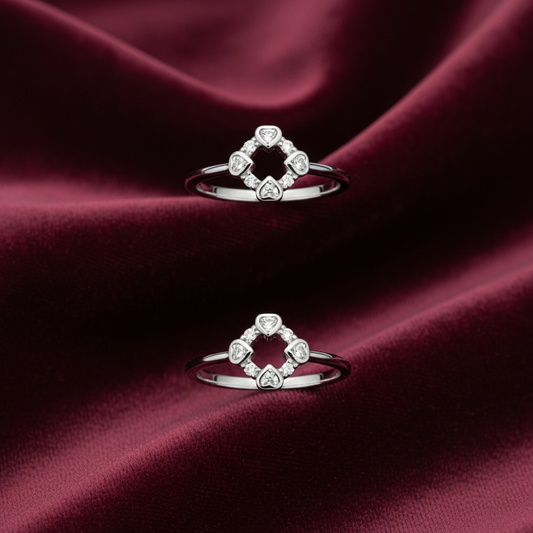 925 Silver Diamond Hearts Toe rings