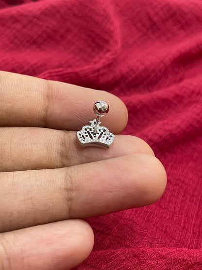 92.5 Silver Crown Earrings for Women | Stylish Royal Design | Elegant Trend Jewellery