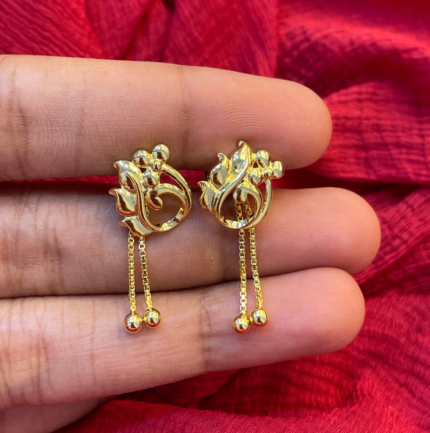 92.5 Silver Gold Plated Hanging Earrings for Women | Elegant Dangle Design | Stylish Jewellery
