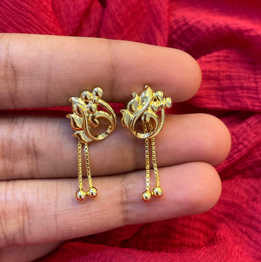 92.5 Silver Gold Plated Hanging Earrings for Women | Elegant Dangle Design | Stylish Jewellery
