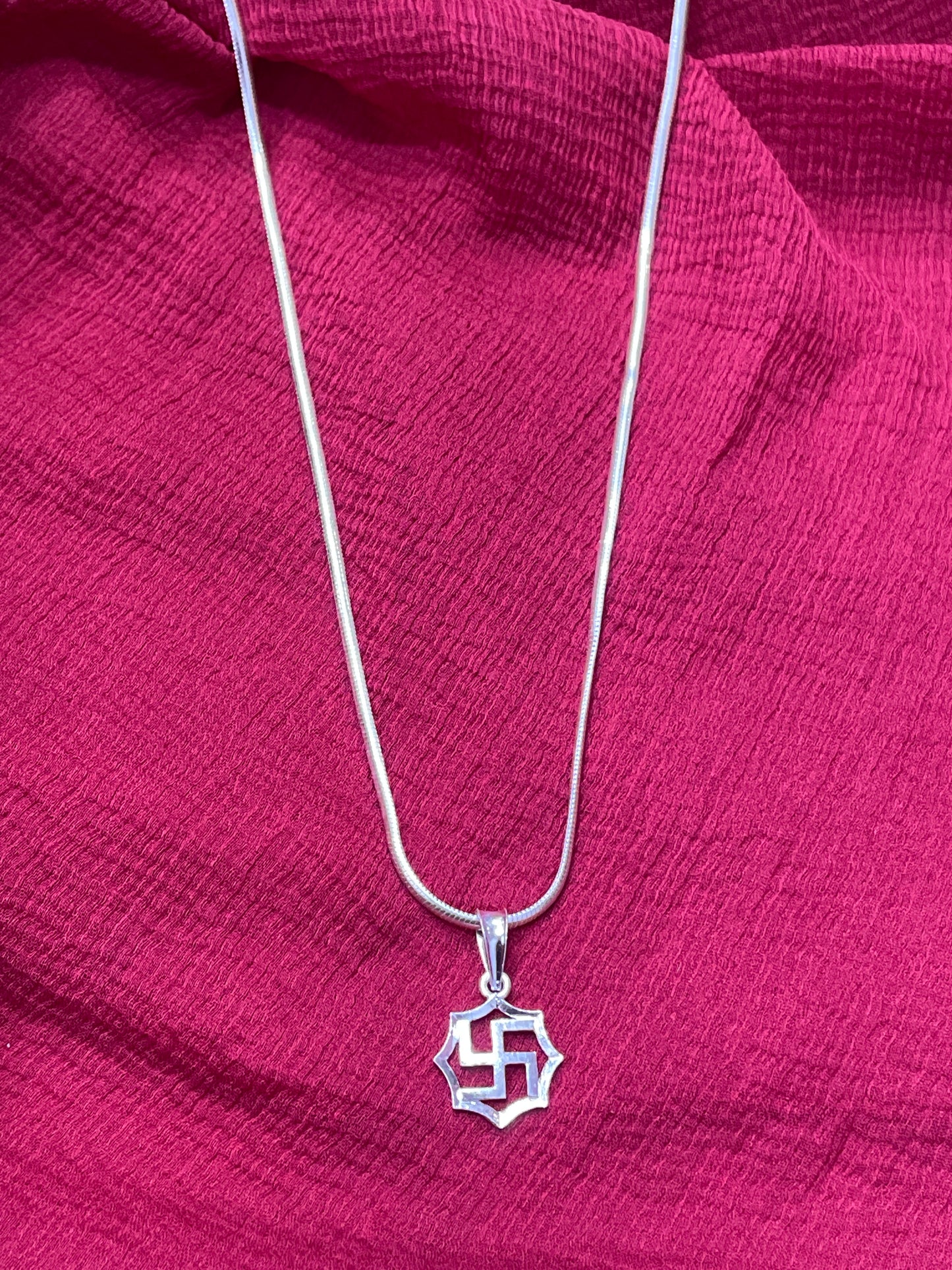 92.5 Silver Swastik Pendant for Men & Women | Sacred Symbol Design | Spiritual Jewellery