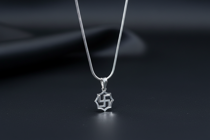 92.5 Silver Swastik Pendant for Men & Women | Sacred Symbol Design | Spiritual Jewellery