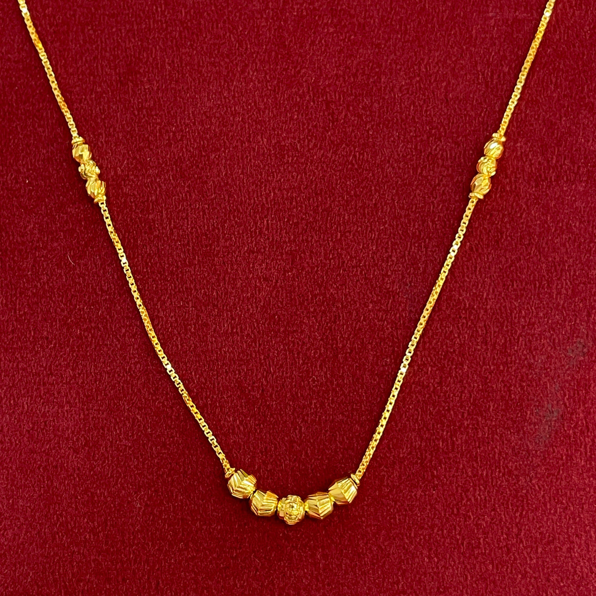 92.5 Silver Gold Plated Faceted Ball Station Chain Necklace for Women