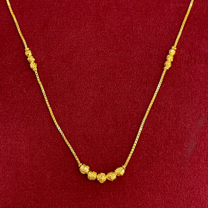 92.5 Silver Gold Plated Faceted Ball Station Chain Necklace for Women